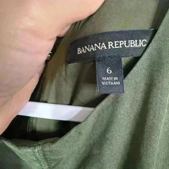 Banana republic olive green sleeveless wide leg jumpsuit pockets zip up size 6 - Picture 3 of 12